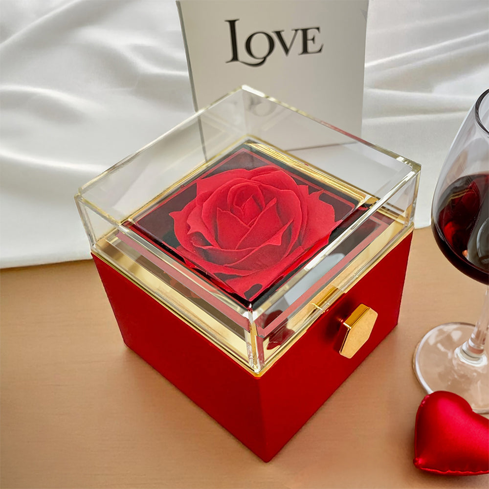 Dear Mom — Forever Love Necklace with Rotating Rose Gift Box